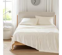 Comfort Spaces Queen - Set di lenzuola rinfrescanti Coolmax, traspiranti, morbide, non scoloriscono, per chi dorme calde, con tasca profonda elastica, per materassi fino a 40,6 cm, colore: crema, 4