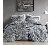 Comfort Spaces Set copripiumino king size, biancheria da letto grigio per tutte le stagioni, ultra morbido, 3 pezzi, reversibile con 2 federe abbinate, facile da pulire, lavabile in lavatrice, per