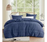 Comfort Spaces Set copripiumino per letto king size, 3 pezzi, con pieghe, per tutte le stagioni, leggero, extra morbido, in microfibra prelavata