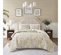 Comfort Spaces Strato di biancheria da letto leggero per tutte le stagioni, per l'inverno, con federe coordinate, in microfibra, con motivo cachemire di Siena, color lime