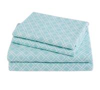 Comfort spazi - Lenzuolo di flanella di cotone Set, Geometric Aqua, Queen