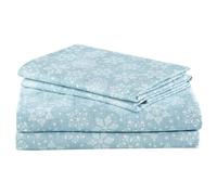 Comfort spazi - Lenzuolo di flanella di cotone Set, Snowflake Blue, Completo
