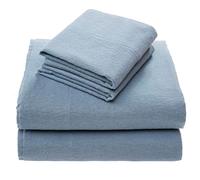 Comfort spazi - Lenzuolo di flanella di cotone Set, Solid Blue, Coppia