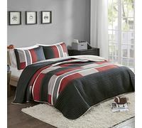 Comfort spazi - Pierre mini Quilt set, Poliestere, Black/Red, Full/Queen