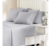 Comfort spazi - Set lenzuolo in microfibra, Light Gray, Coppia