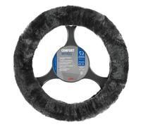 Comfort Wheel, coprivolante elasticizzato in vera pelliccia - Antracite - Ø 3...