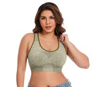 Comfortable Everyday Lace Bralette, Breathable Seamless Underwired Bra Plus Size with Full Coverage And Support, Sky Blue, XL(Khaki,3XL)