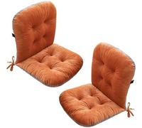 Comfortable Garden Chair Cushions with Backrest - Pack of 2 Low-Backed Seat Cushions Ties for Indoor & Outdoor Use Perfect Seating Accessories for Relaxation