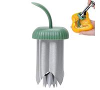 Comfortable Handle Stainless Steel Portable Pepper Corer Tool 2 In 1 | Bell Pepper Cutter for Home Kitchen Cucumbers Peppers Restaurant Barbecue Picnic Camping Fruits