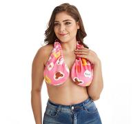 Comfortable Tata Towel Bras for Women, Soft Sport Towel Bra Bath Hanging Neck Tube Top, Absorb Water Sweat-Absorb Towel Bras (1,S)