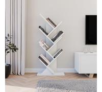ComfortCove Libreria ad Albero, Scaffale da Terra, 7 Ripiani, Bianco