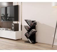 ComfortCove Libreria albero, desktop da scrivania, Libreria da terra, 5 ripiani, Nero