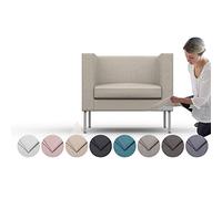 comfortly | Copertura per poltrona Klappsta, fodera di ricambio, resistente, 2 pezzi, tessuto Nano-Tech resistente agli animali domestici e antimacchia, facile da pulire e sostituire (misto Cashmere)
