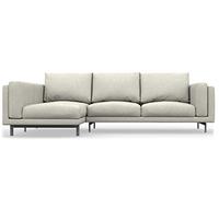 comfortly NOCKEBY - Copridivano a 2 posti con chaise longue sinistra, di ricambio, realizzato a mano, compatibile con divano NOCKEBY con chaise longue lato sinistro, solo coperture (resistente, crema)