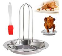 Comforty Supporto per Pollo, Supporto Pieghevole per Pollo in Acciaio Inox, Verticale, Supporto per Pollo per Forno o Grill, Accessorio per Griglia, Supporto per Pollo
