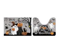 comfoyar Tappeto Bagno Halloween Fantasmi Set 2 con Base Gomma Antiscivolo