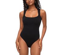 COMFREE Body Donna senza Maniche con Scollo a colletto quadrato Bodysuit Body da Donna Elegante Casuale Basic Tops Tank top Unita Nero L