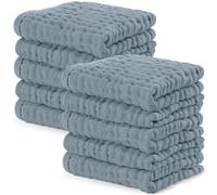 Comfy Cubs Confezione da 10 panni in mussola per bambini, morbidi panni in cotone a 6 strati per pelli sensibili, 25,4 x 25,4 cm, grandi, delicati e assorbenti, essenziali per neonati e bambini