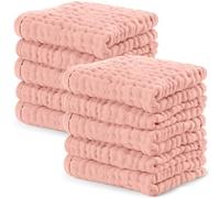 Comfy Cubs Confezione da 10 panni in mussola per bambini, morbidi panni in cotone a 6 strati per pelli sensibili, 25,4 x 25,4 cm, grandi, delicati e assorbenti, essenziali per neonati e bambini