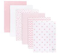 Comfy Cubs Confezione da 6 panni per ruttino, grandi, 100% cotone, a doppio strato, assorbenti, extra morbidi, per bambini e bambine (rosa, confezione da 6)