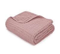 Comfy Cubs Coperta in mussola per neonati e bambini, grande, 101,6 x 101,6 cm, morbida a 6 strati, morbida per fasciare, ricevere o pancia, regalo per doccia (malva, bambino - mussola)