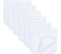 Comfy Cubs mussola panni del burp 6 pack di grandi dimensioni 100% cotone a mano salviette 6 strati extra assorbente e morbido (bianco, confezione da 6)