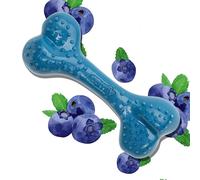 COMFY Giocattolo sensoriale dentale da masticare per cani, profumo di mirtillo, osso colorato 6,5 cm, per cani cuccioli per giocare e divertirsi, super resistente, di lunga durata, galleggiante,