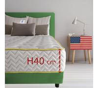 Comfy Line Materasso memory foam Francese 140X195 Cm, Materasso Americano contro il mal di schiena ALTO 40 Cm | Materasso memory che NON SI SCALDA con imbottitura anallergica - MOD. CALIFORNIA40