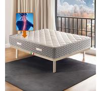 Comfy Line Materasso Piazza e mezzo 130X200 Cm NEW AIR MEMORY ORTOPEDICO H24 Cm semi rigido | Materasso contro il mal di schiena che NON SCALDA, anallergico e anti acaro - MOD. ELISIR H24