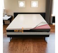 Comfy Line Topper MEMORY + Topper RIGIDO ORTOPEDICO ALTO 10 cm | TOPPER IBRIDO matrimoniale 180X195 Cm | Materasso con tessuto SFODERABILE | Topper doppia rigidità - MOD. GENESI H10