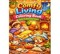 Comfy Living Coloring Book: Cute & Relaxing Pages: A Cozy Coloring Journey for Stress Relief, Calm Days, and Feel-Good Moments for Adults and Teens