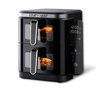 Comfy Nest, friggitrice ad aria con cestello doppio da 11 litri con 12 programmi di cottura, friggitrice ad aria, tecnologia di circolazione rapida dell'aria e touch screen a LED - 11 litri, nero