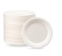 Comfy Package [125 pezzi - 18 cm] Piatti monouso 100% compostabili in canna da zucchero - ecologici e resistenti