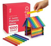 Comfy Package Bastoncini colorati per ghiaccioli da 15,2 cm, per ghiaccioli, gelati, ceretta, abbassalingua, in legno, confezione da 1000 pezzi