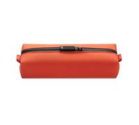 Comfyable Piccola borsa da toilette da uomo, mini borsa sottile per spazzolino da denti, kit Dopp, elettronica, tecnica, palestra, organizer impermeabile per essenziali, arancione cosmico