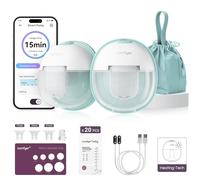 comfyer Seno indossabile a mani libere riscaldato W2, ricarica magnetica innovativa, aspirazione di grado ospedaliero, tecnologia HeatFlow leader del settore, controllo app, pompa elettrica portatile