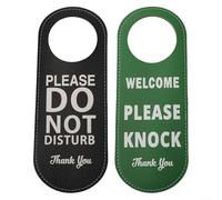 ComfyHarbor 1 set di targhette per porta, bussare prima di entrare, con scritta in inglese "Do Not Disturb Please Knock" (lingua italiana non garantita)
