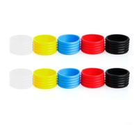 ComfyHarbor 10 anelli di tenuta elastici in silicone per racchette da tennis e squash, diametro 25 mm, colori giallo, rosso, blu, nero