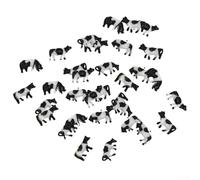 ComfyHarbor 30Pcs N Scale Mucche Modello 1:150 Dipinto Plastica Fattoria Animali Figure per Modello Ferroviario Treno Layout Scena Costruzione Diorama Bianco e Nero