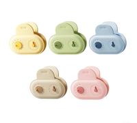ComfyHarbor 5 clip magnetiche per frigorifero con manici morbidi al tatto per sigillare sacchetti di snack, tenere appunti, foto, ricette, colori casuali
