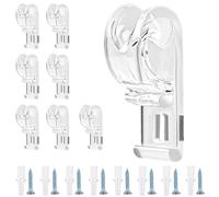 ComfyHarbor Accessori per tende a rullo, ganci di posizionamento in plastica, per parti di tende da finestra, robusto kit di ferramenta trasparente, con viti e inserti di espansione, per
