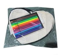 ComfyHarbor Astuccio in tela a forma di cuore, borsa fai da te con cerniera per articoli di cancelleria cosmetici da viaggio, carino astuccio per trucchi per scuola e ufficio, 23,7 x 17,5 cm (B)