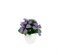 ComfyHarbor Bonsai di orchidea farfalla artificiale, piante in vaso realistiche in plastica, per casa, soggiorno, atrio, decorazione da parete, elegante, non richiede manutenzione, 18 x 9,5 x 8,5 cm