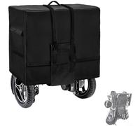 ComfyHarbor Borsa da viaggio per sedia a rotelle resistente per aereo, impermeabile Oxford 600D pieghevole, copertura per sedia a rotelle elettrica con tasche portaoggetti, nero, 58 x 36 x 43 cm (65 x
