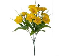 ComfyHarbor Bouquet di narcisi artificiali, steli realistici di narciso in seta, per decorazione della casa, festa di nozze, ufficio, ristorante, composizione floreale realistica (A)