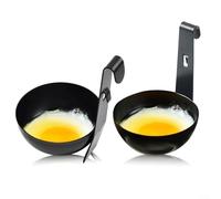ComfyHarbor Bracconiere per uova in acciaio inox, per appendere il bordo della pentola, tazza in metallo 410, strumento da cucina compatto, per preparare i pasti a colazione, gadget facile da pulire