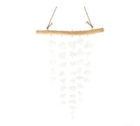 ComfyHarbor Campane a vento per esterni, 46 cm, stile bohémien, campane in vetro con legno naturale per decorazione da cortile (bianco I)