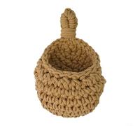 ComfyHarbor Cestino da parete da appendere per frutta e verdura tessuto a mano per juta in corda di cotone traspirante, scaffale da cucina per cipolle, aglio, patate, stile rustico (A(14 x 21,5 cm)