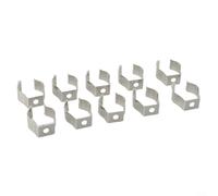 ComfyHarbor Confezione da 10 clip in spugna a molla di tipo aperto, in acciaio al manganese, resistenti, per riporre le pareti del garage, clip a molla argentate per scope, rastrelli, tubi (6 mm-28 mm