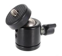 ComfyHarbor Confezione da 2 adattatori per mini testa a sfera, rotazione a 360°, in lega di alluminio, con vite da 6,35 mm, per fotocamere DSLR, eroi, proiettori, supporti luminosi, nero, carico 1,5